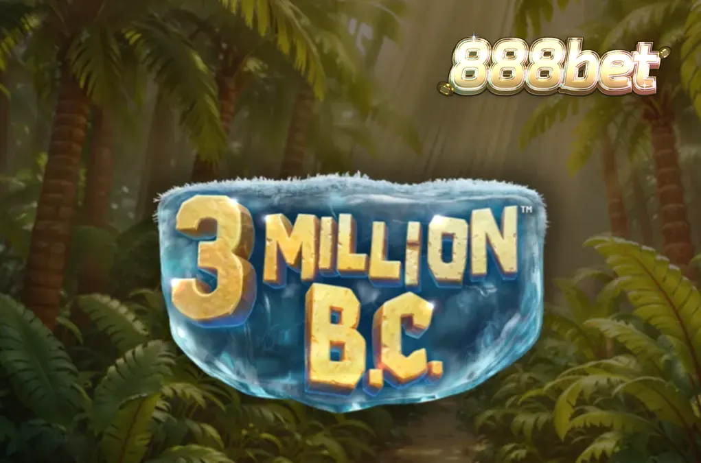 Interface do jogo 3 Million B.C. com elementos pré-históricos e a roda de jackpot